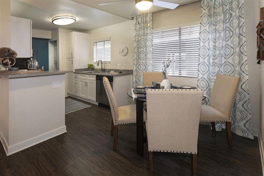 dining area with view to kitchen