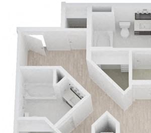 B3.1, 2 bed 2 bath