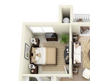 1 BED 1 BATH - A2R floorplan