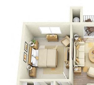 1 BED 1 BATH - A3R 1 BED 1 BATH - A3R floorplan
