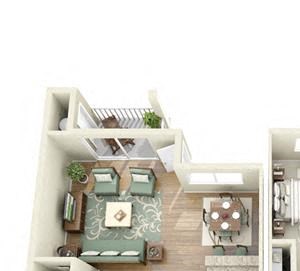 2 BED 2 BATH - B2R floorplan
