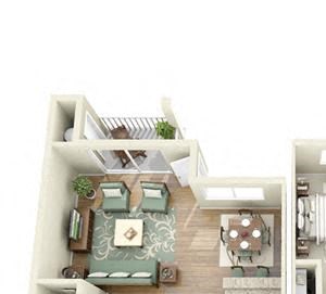 2 BED 2 BATH - B2 floorplan