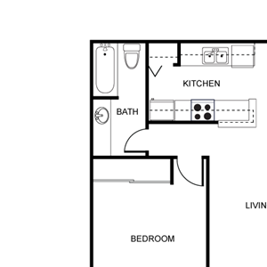 1 Bed 1 Bath floorplan 1 Bed 1 Bath floorplan