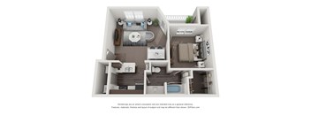 1 Bedroom 1 Bath 643 Floor Plan at Canyon Ridge, Austin, TX, 78753