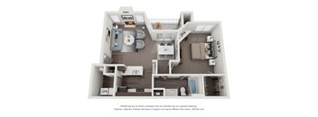 1 Bedroom 1 Bath 772 Floor Plan at Canyon Ridge, Austin, TX