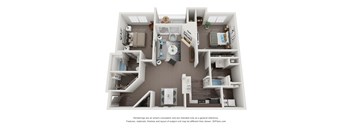 2 Bedroom 2 Bath Floorplan at Canyon Ridge, Austin, Texas