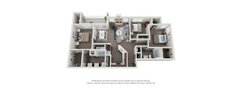 3 Bedroom 2 Bath Floor Plan at Canyon Ridge, Austin