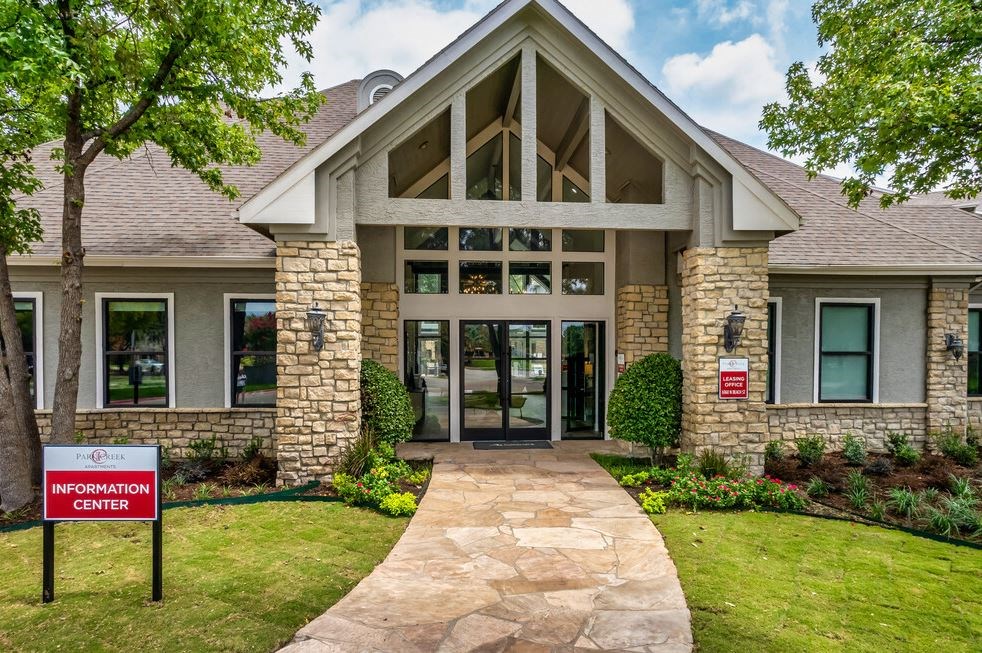 Front of office main door or Park Creek