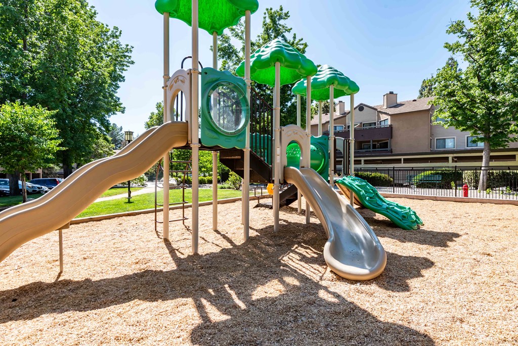 1 BR Apartments in Rancho Cucamonga CA - Creekside Alta Loma - Playground with Climbers and Slides.