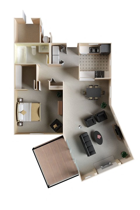 Larkspur Courts apartments in Larkspur California photo of One Bedroom One bathroom floorplan