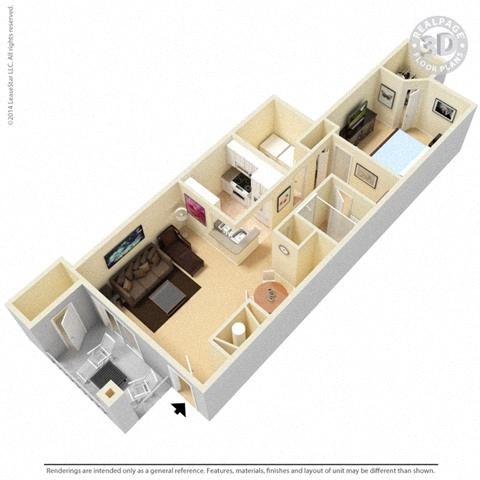A1R 1/1 floorplan