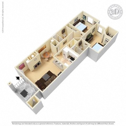 B1R 2/2 floorplan