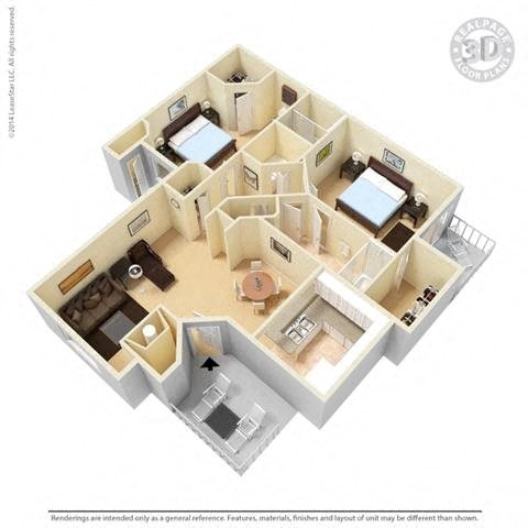 B3R 2/2 floorplan
