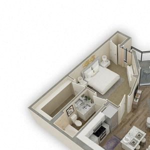 3d A3 1 bed 1 bath floor plan