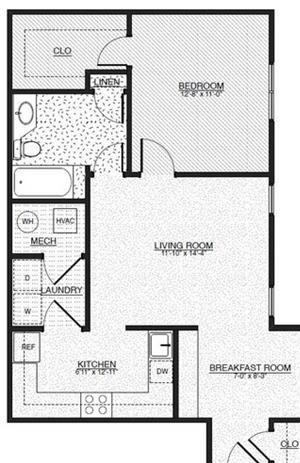 THE SPARROW, 1 br, 1 ba, 753 sq. ft.