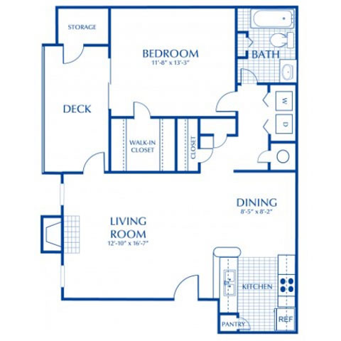 Wood Pointe Apartment Homes in Marietta, Georgia photo of the Banyan 1 Bed 1 Bath floor plan