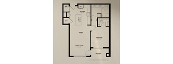 A black and white image of a floor plan for a home.