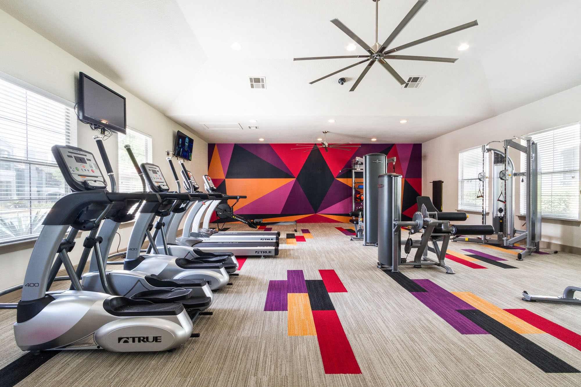 fitness center- cardio machines, weighted machines, free weights