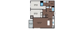 a floor plan of a home with a bedroom and a living room