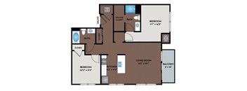 a floor plan of a home with a bedroom and a living room