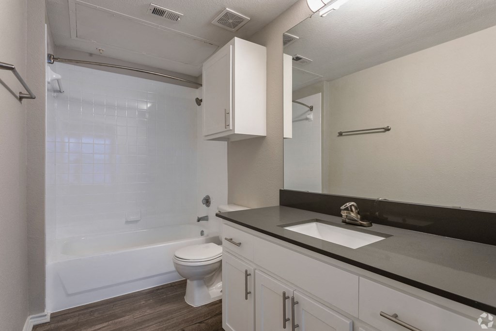 bathroom with garden style tub