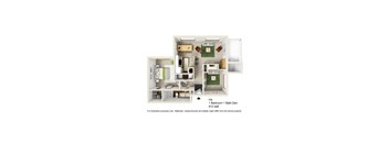 A 1 bedroom 1 bathroom apartment in Denmark is shown in this image.