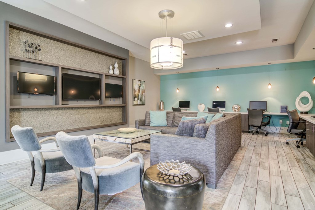 Apartments In Woodstock for Rent – Lea Woodstock – clubhouse with tv and sitting area