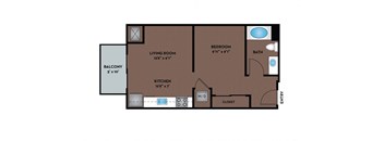 a floor plan of a 560 sq ft roommates