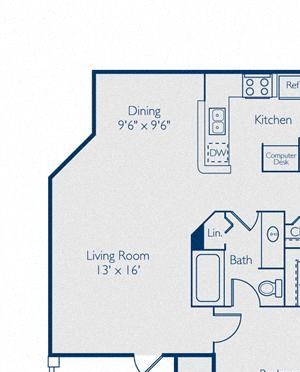 Hickory, 1 br, 1 ba, 807 sq. ft.