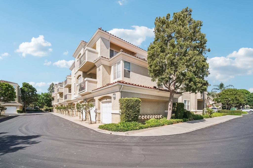 a building with a street in front of it