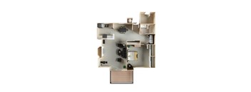 Larkspur Courts apartments in Larkspur California photo of One Bedroom One bathroom floorplan