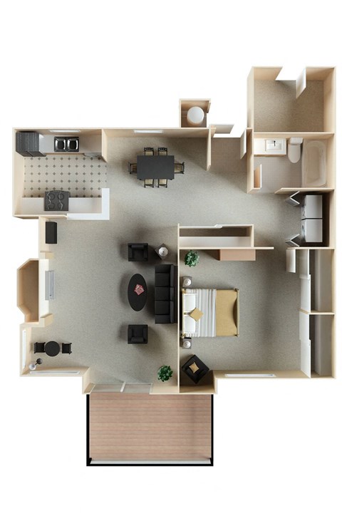 Larkspur Courts apartments in Larkspur California photo of One Bedroom One bathroom floorplan