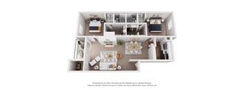 a floor plan is shown with a bedroom and living room