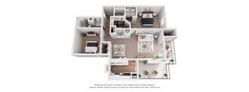 a conceptual drawing of a 1 bedroom floor plan with a bathroom