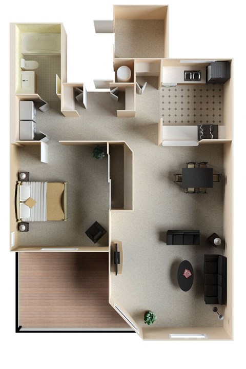 Larkspur Courts apartments in Larkspur California photo of One Bedroom One bathroom floorplan