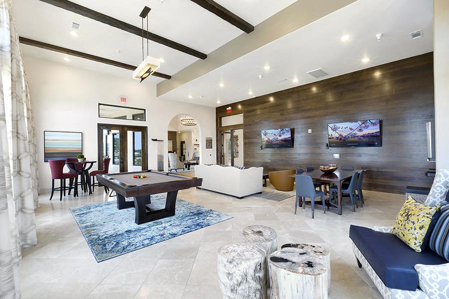 billiards game room with private veranda