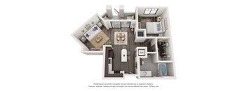 Edge at Flagler Village apartments in Fort Lauderdale Florida photo of one bedroom floorplan