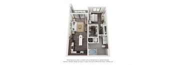 Edge at Flagler Village apartments in Fort Lauderdale Florida photo of one bedroom floorplan