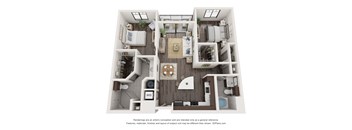 Edge at Flagler Village apartments in Fort Lauderdale Florida photo of two bedroom floorplan