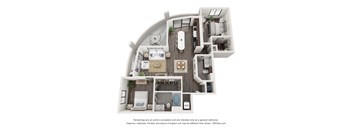 Edge at Flagler Village apartments in Fort Lauderdale Florida photo of two bedroom floorplan
