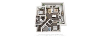 Edge at Flagler Village apartments in Fort Lauderdale Florida photo of two bedroom floorplan