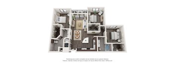 Edge at Flagler Village apartments in Fort Lauderdale Florida photo of three bedroom floorplan