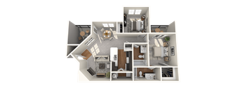 a 3d floor plan of a 2100 sq ft house