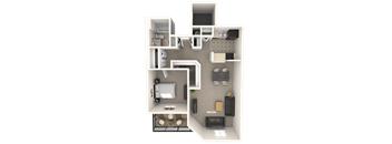 Larkspur Courts apartments in Larkspur California photo of One Bedroom One bathroom floorplan