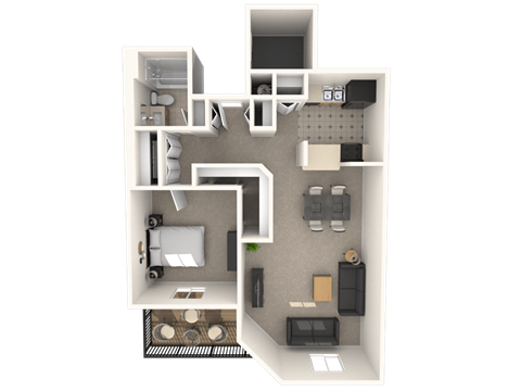 Larkspur Courts apartments in Larkspur California photo of One Bedroom One bathroom floorplan