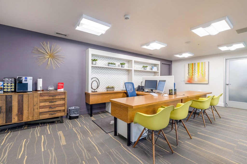 co-working space with table and chairs