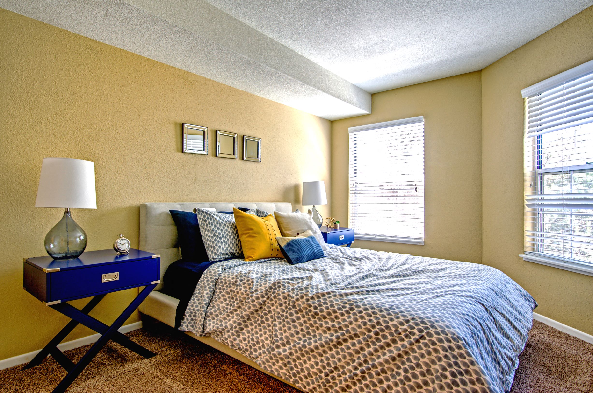 bedroom with 2 windows