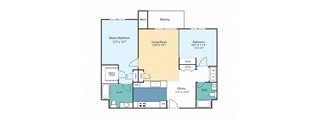 a floor plan of a two bedroom apartment