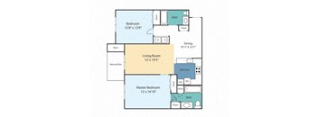 a floor plan of a two bedroom apartment