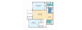 a floor plan of a two bedroom apartment